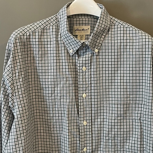 Eddie Bauer Other - Eddie Bauer Mens XL Tall Green Plaid Button Down Shirt Long Sleeve Cotton 100%